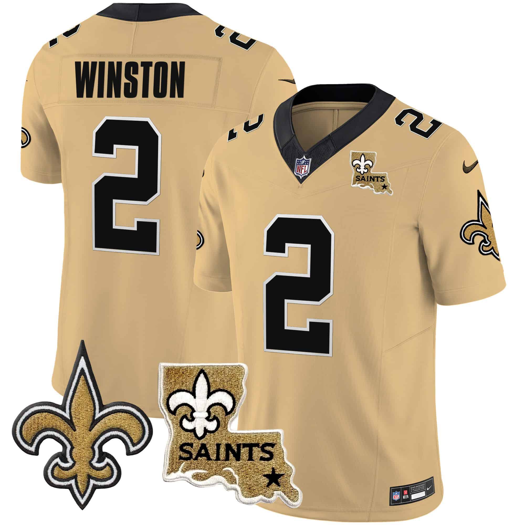 Men New Orleans Saints 2 Winston Yellow 2024 Nike Vapor Limited NFL Jersey